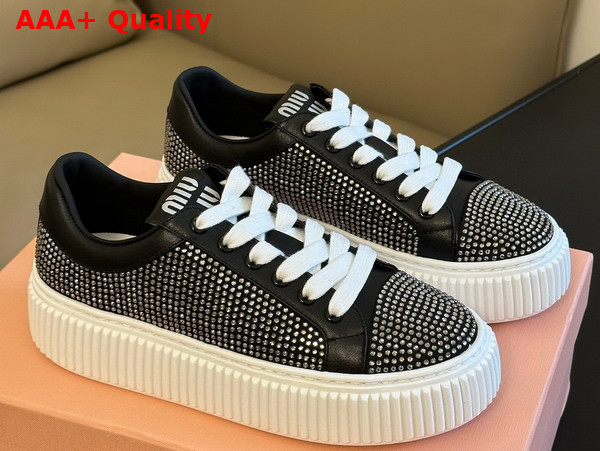 Miu Miu Strass Sneaker in Black Replica