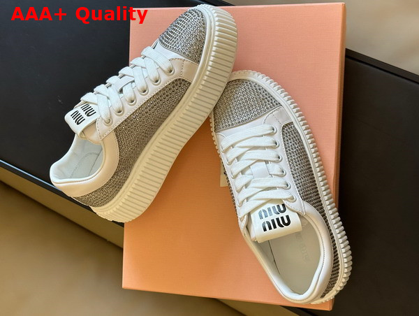 Miu Miu Strass Sneaker in Grey Replica