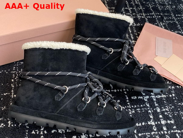 Miu Miu Suede Booties in Black Replica