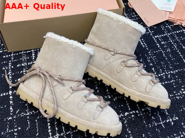 Miu Miu Suede Booties in Desert Beige 5T314E Replica