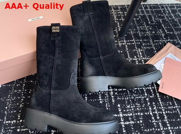 Miu Miu Suede Boots in Black 5U270E Replica