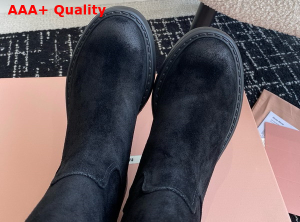 Miu Miu Suede Boots in Black 5U270E Replica