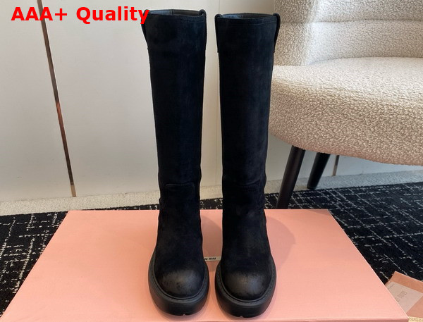 Miu Miu Suede Boots in Black 5W971D Replica