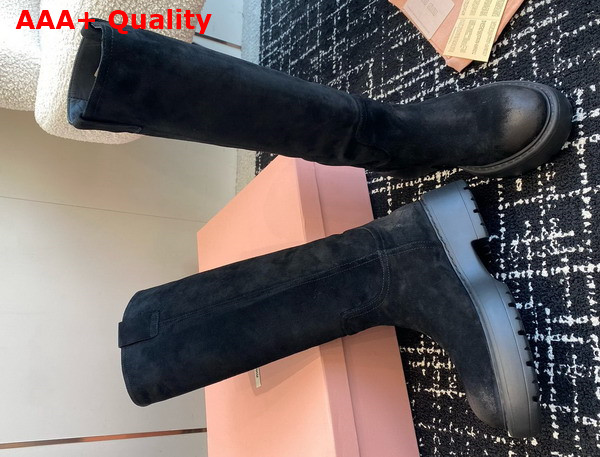 Miu Miu Suede Boots in Black 5W971D Replica