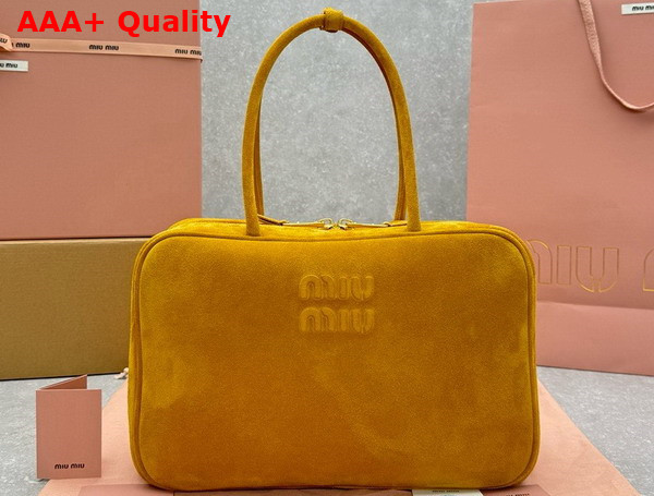 Miu Miu Suede Leather Beau Bag in Whiskey 5BB117 Replica