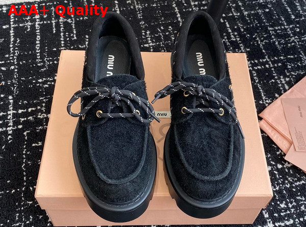 Miu Miu Suede Loafers in Black 5D293E Replica