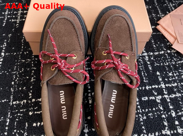 Miu Miu Suede Loafers in Sienna 5D293E Replica