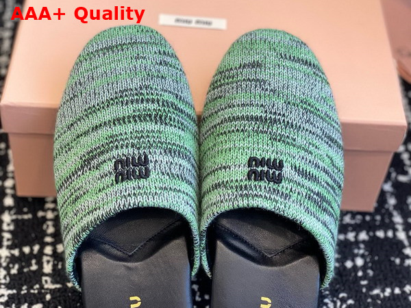 Miu Miu Wool Slippers in Green 5S368E Replica