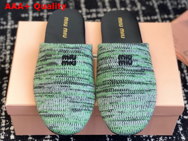 Miu Miu Wool Slippers in Green 5S368E Replica