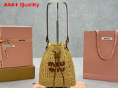 Miu Miu Woven Fabric Mini Bag Beige Cognac 5ND016 Replica