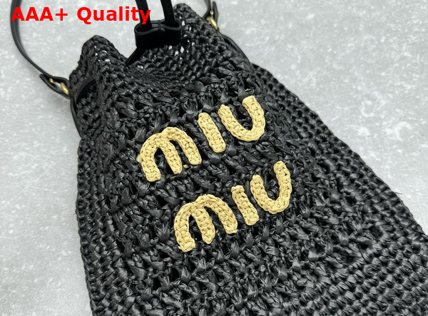 Miu Miu Woven Fabric Mini Bag Black Tan 5ND016 Replica