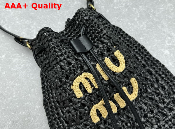 Miu Miu Woven Fabric Mini Bag Black Tan 5ND016 Replica