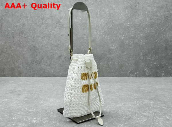 Miu Miu Woven Fabric Mini Bag White Beige 5ND016 Replica