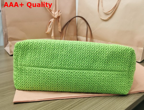 Miu Miu Woven Fabric Tote Bag in Beige and Green Replica