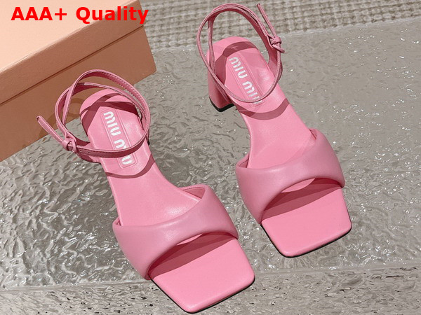 Miu Miu leather Sandals in Begonia Pink 5X910D Replica