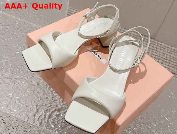 Miu Miu leather Sandals in Beige 5X910D Replica