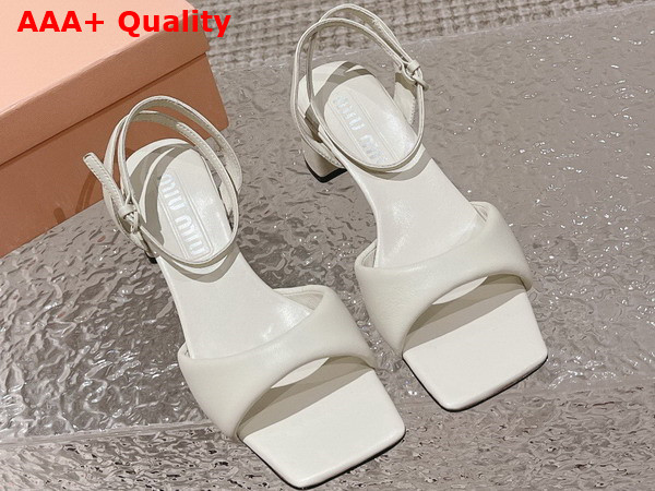 Miu Miu leather Sandals in Beige 5X910D Replica