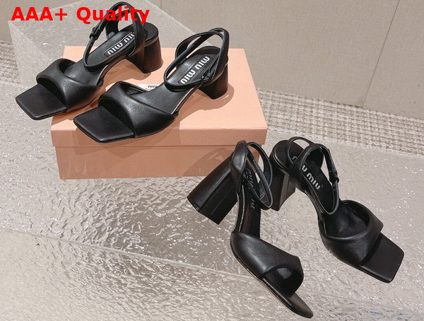 Miu Miu leather Sandals in Black 5X910D Replica