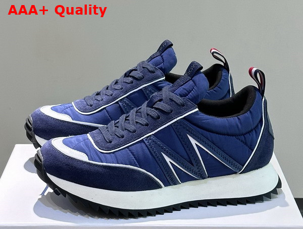 Moncler Pacey Nylon and Suede Sneakers in Blue Replica