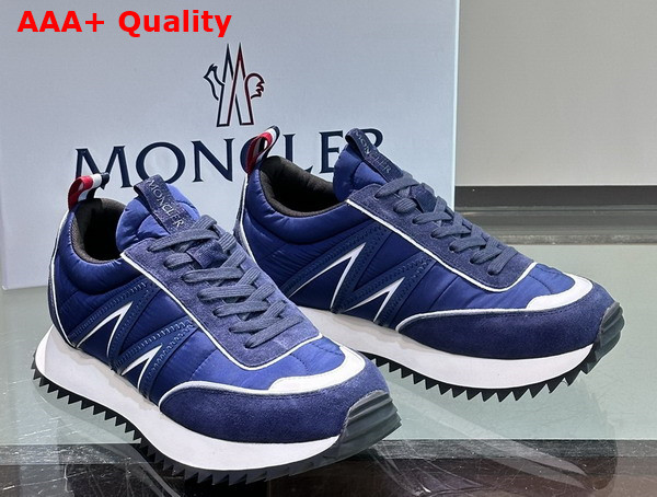 Moncler Pacey Nylon and Suede Sneakers in Blue Replica