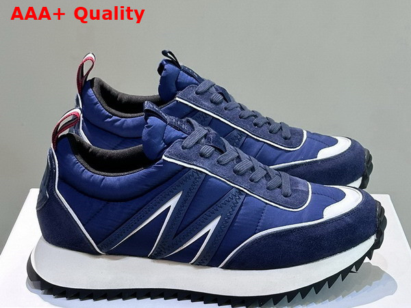 Moncler Pacey Nylon and Suede Sneakers in Blue Replica