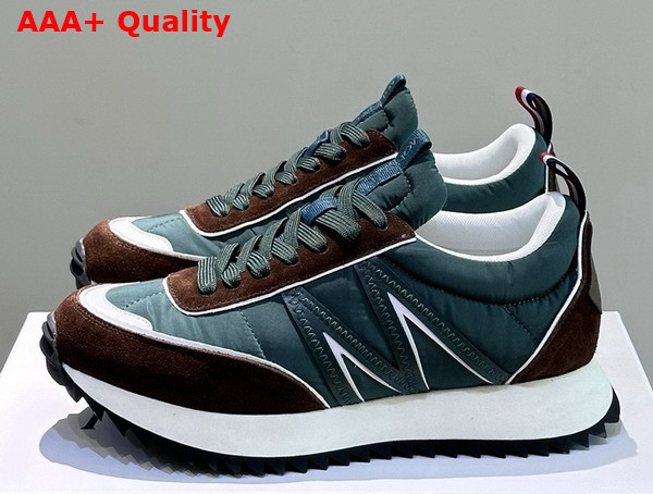 Moncler Pacey Nylon and Suede Sneakers in Green Replica