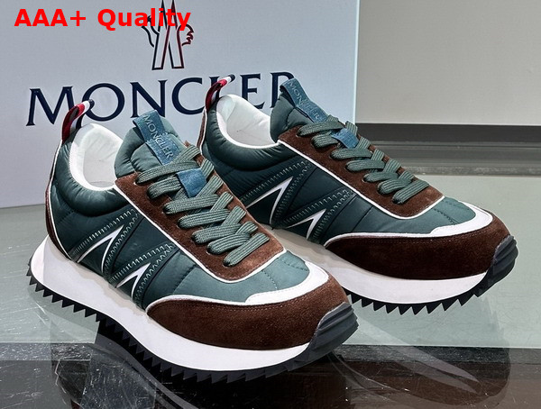 Moncler Pacey Nylon and Suede Sneakers in Green Replica