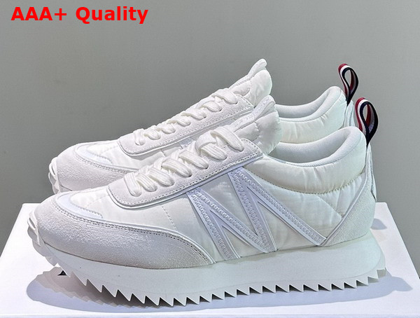 Moncler Pacey Nylon and Suede Sneakers in Milk White Replica