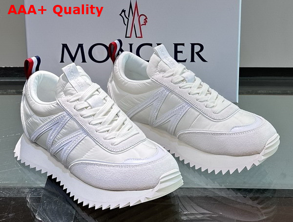 Moncler Pacey Nylon and Suede Sneakers in Milk White Replica