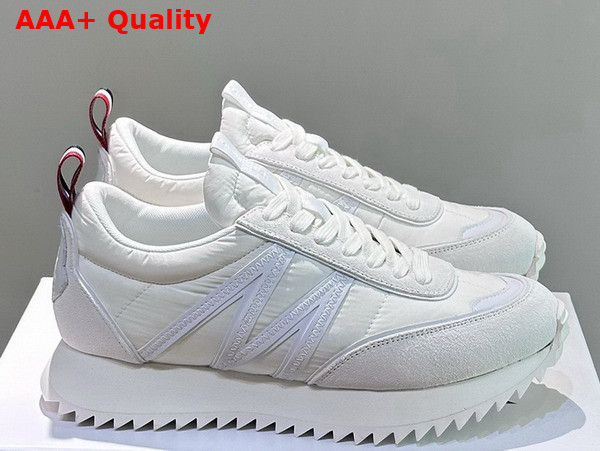 Moncler Pacey Nylon and Suede Sneakers in Milk White Replica