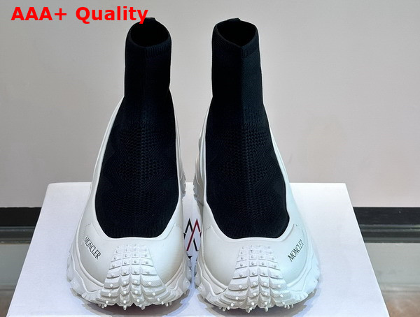 Moncler Trailgrip Knit High Top Sneakers Black Knit Upper and White Sole Replica