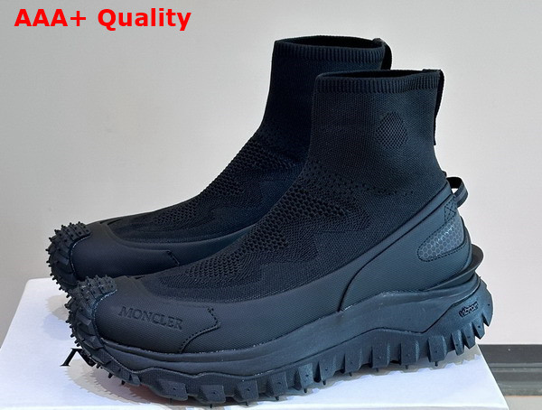 Moncler Trailgrip Knit High Top Sneakers in Black Replica