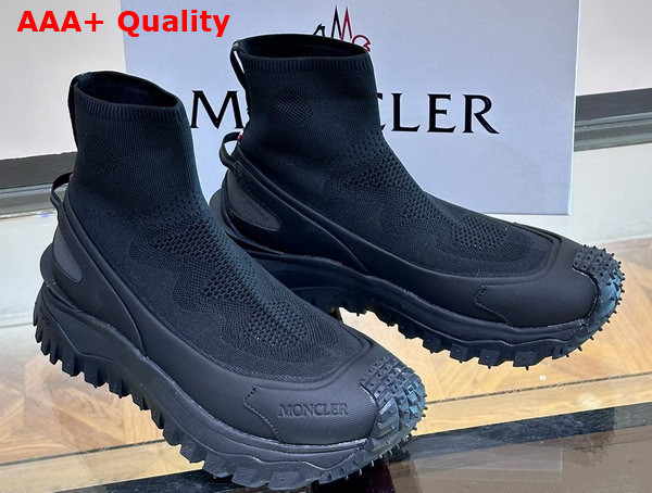 Moncler Trailgrip Knit High Top Sneakers in Black Replica