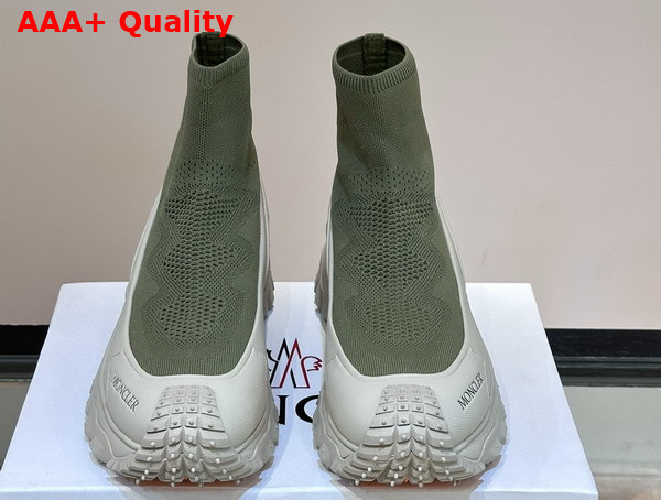 Moncler Trailgrip Knit High Top Sneakers in Green Replica