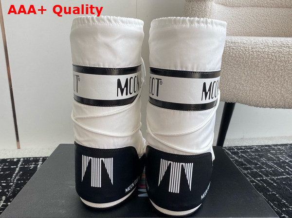 Moon Boot Icon Colourblock Nylon Boots Black and White 23539087 Replica