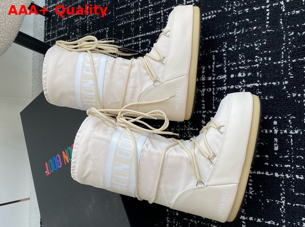 Moon Boot Icon Cream Nylon Boots 17004942 Replica