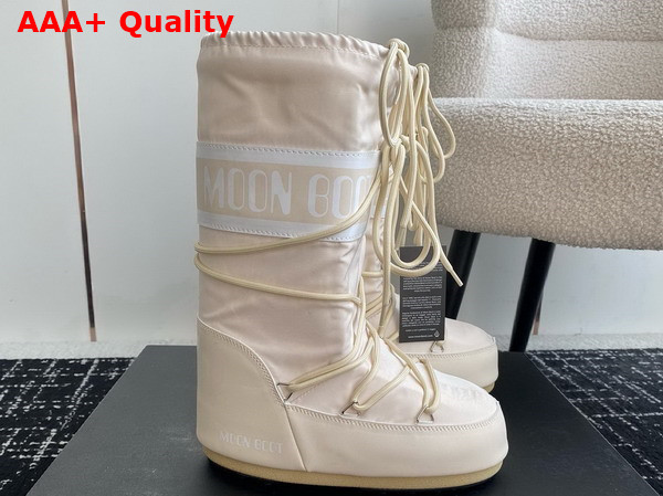 Moon Boot Icon Cream Nylon Boots 17004942 Replica