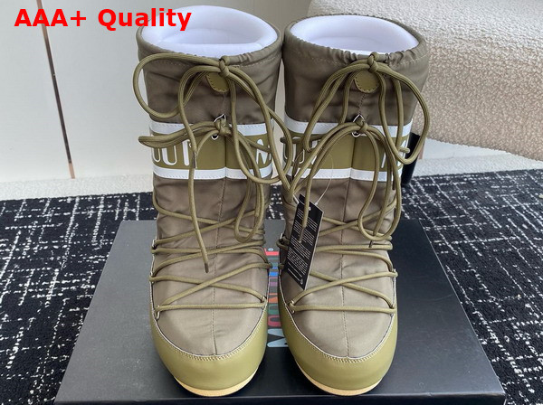 Moon Boot Icon Khaki Nylon Boots 17005266 Replica