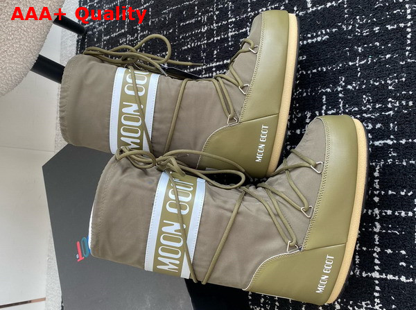 Moon Boot Icon Khaki Nylon Boots 17005266 Replica