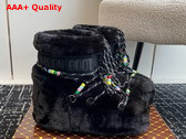 Moon Boot Icon Low Black Faux Fur Beads Boots 23539094 Replica