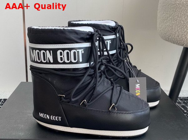 Moon Boot Icon Low Black Nylon Boots 17755852 Replica