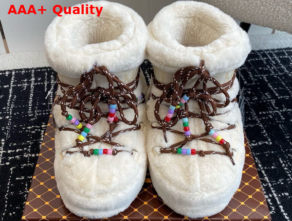 Moon Boot Icon Low Cream Faux Fur Beads Boots 21110764 Replica