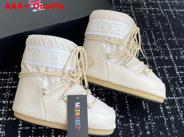 Moon Boot Icon Low Cream Nylon Boots 17757385 Replica