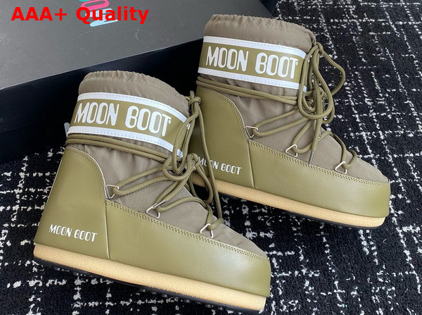 Moon Boot Icon Low Khaki Nylon Boots 17005263 Replica