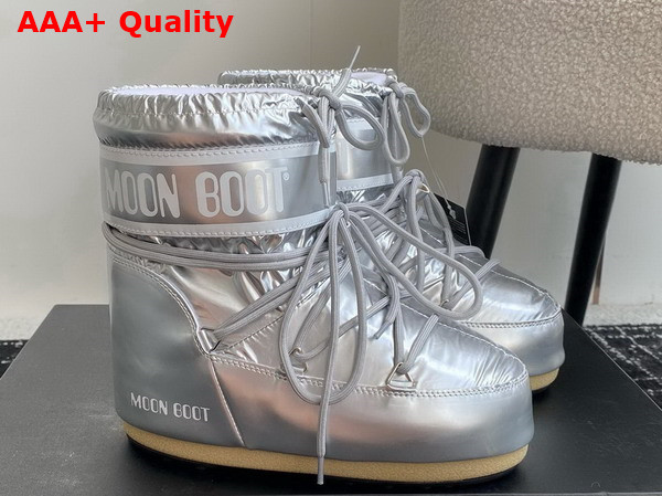 Moon Boot Icon Low Silver Nylon Boots Replica