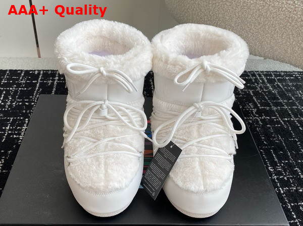 Moon Boot Icon Low White Faux Fur Boots 18517577 Replica