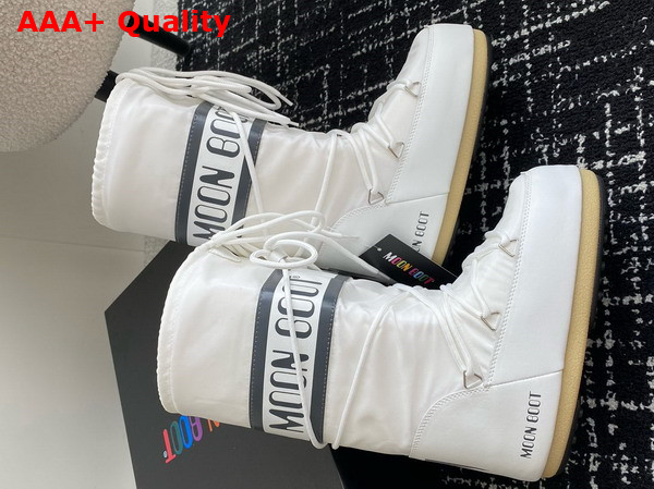 Moon Boot Icon White Nylon Boots 14675665 Replica