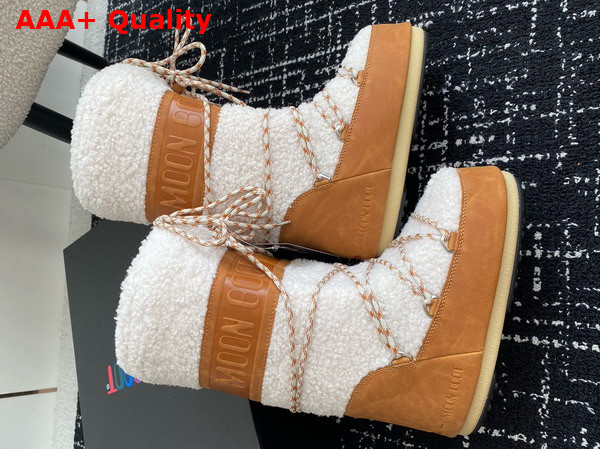 Moon Boot Lab69 Icon Cream Shearling Boots 16110513 Replica