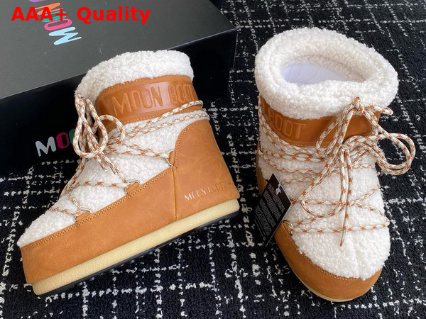 Moon Boot Lab69 Icon Low Brown Shearling Boots 23539100 Replica