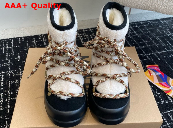 Moon Boot Luna Black Shearling Boots Replica